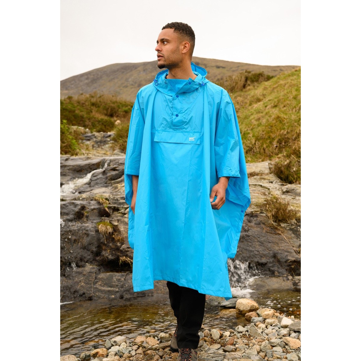 Raincoat Mac in a sac Mias Poncho neon blue TOP Price Extreme Sport